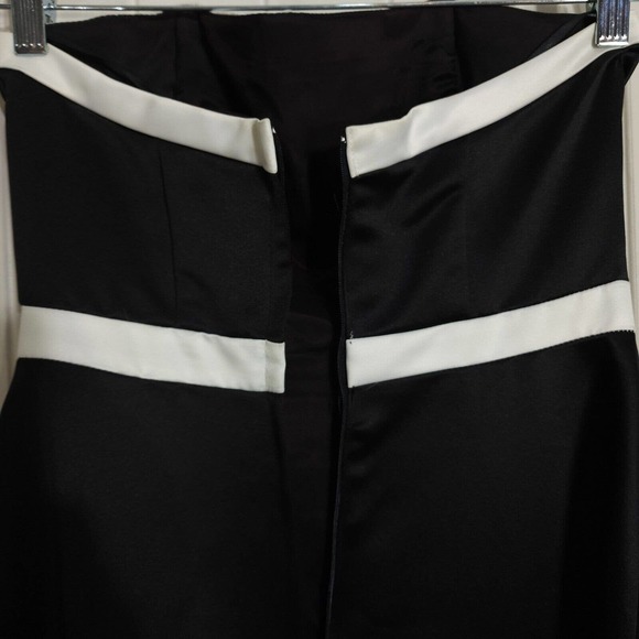 Jessica Mcclintock Gunne Sax Dress Black Satin White Bow Tea Evening Gown Vtg 4 - Picture 9 of 12